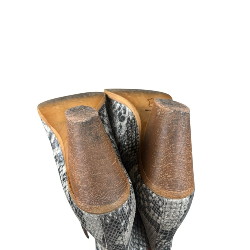 Makis Kotris Snake Leather Women's Cowboy Ankle Boots Sz‎ 39 Made in Greece - Picture 12 of 16